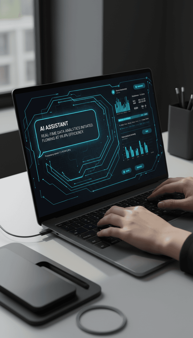 شاشة كمبيوتر محمول تعرض واجهة Grok AI مع تدفق البيانات المباشرة