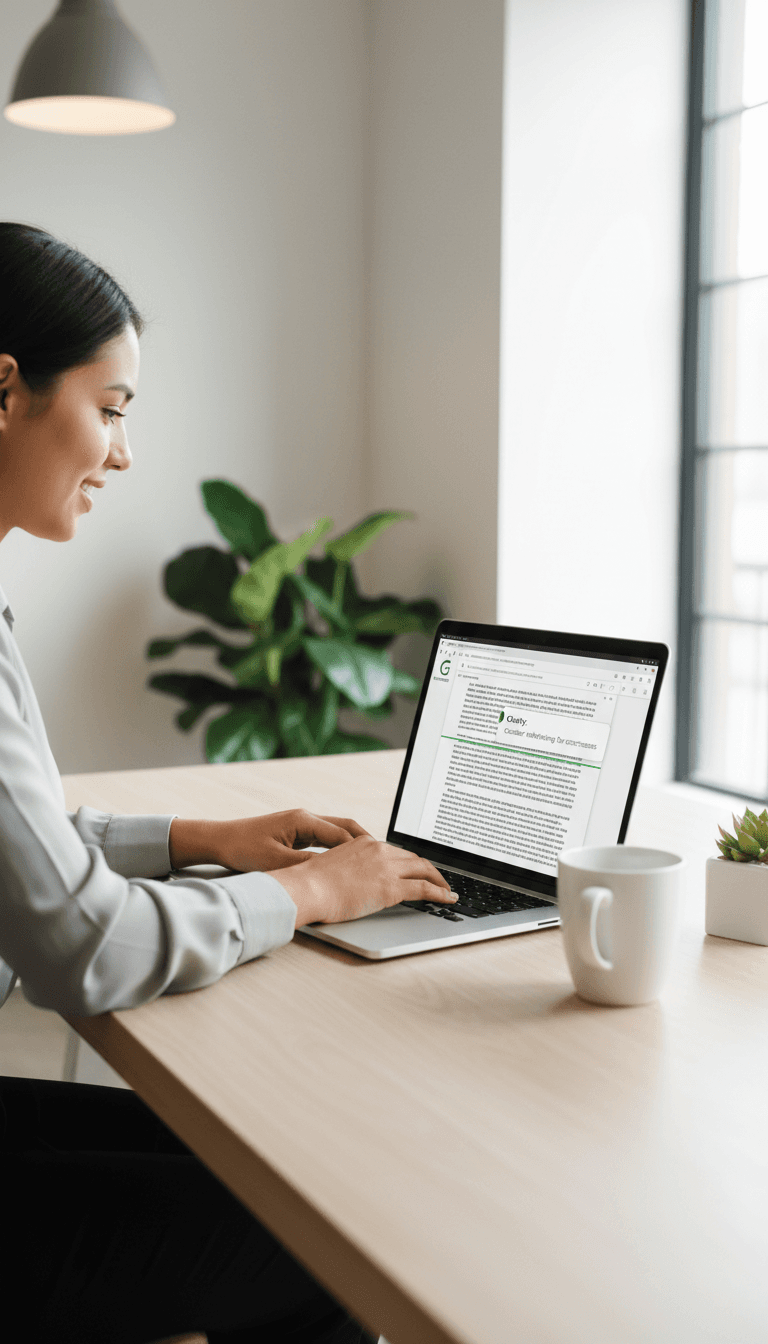 محترف يستخدم جرامرلي بريميوم لتحسين كتابته