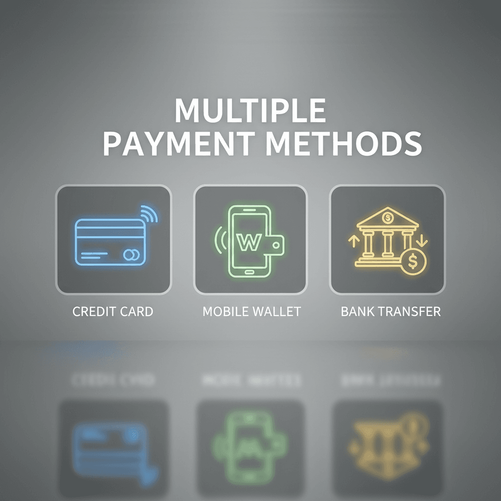 طرق دفع متعددة