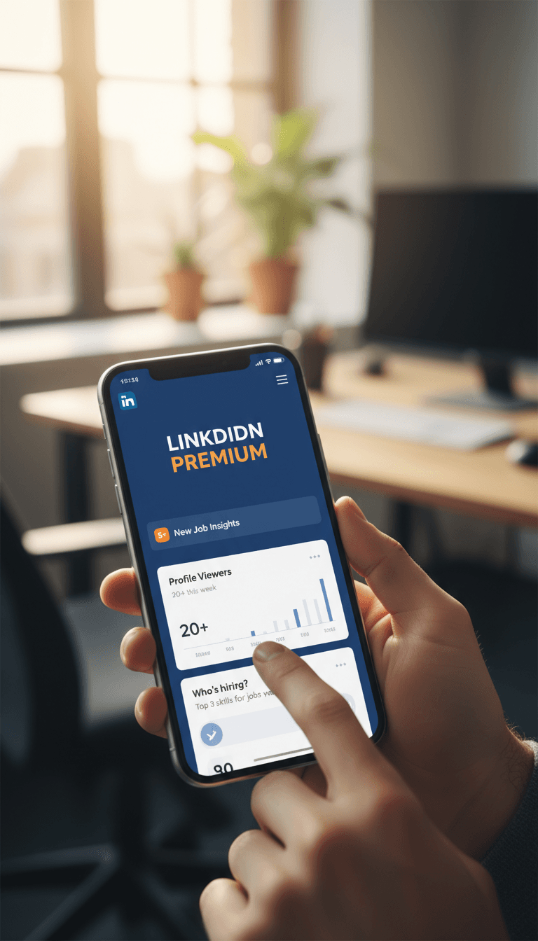 تطبيق لينكدان بريميوم على الهاتف الذكي