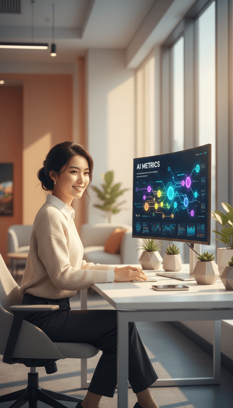 موظف يستخدم تطبيق Grok AI في بيئة عمل حديثة ملونة