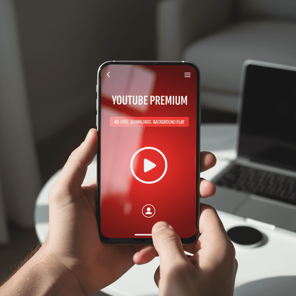 واجهة يوتيوب بريميوم على الهاتف الذكي