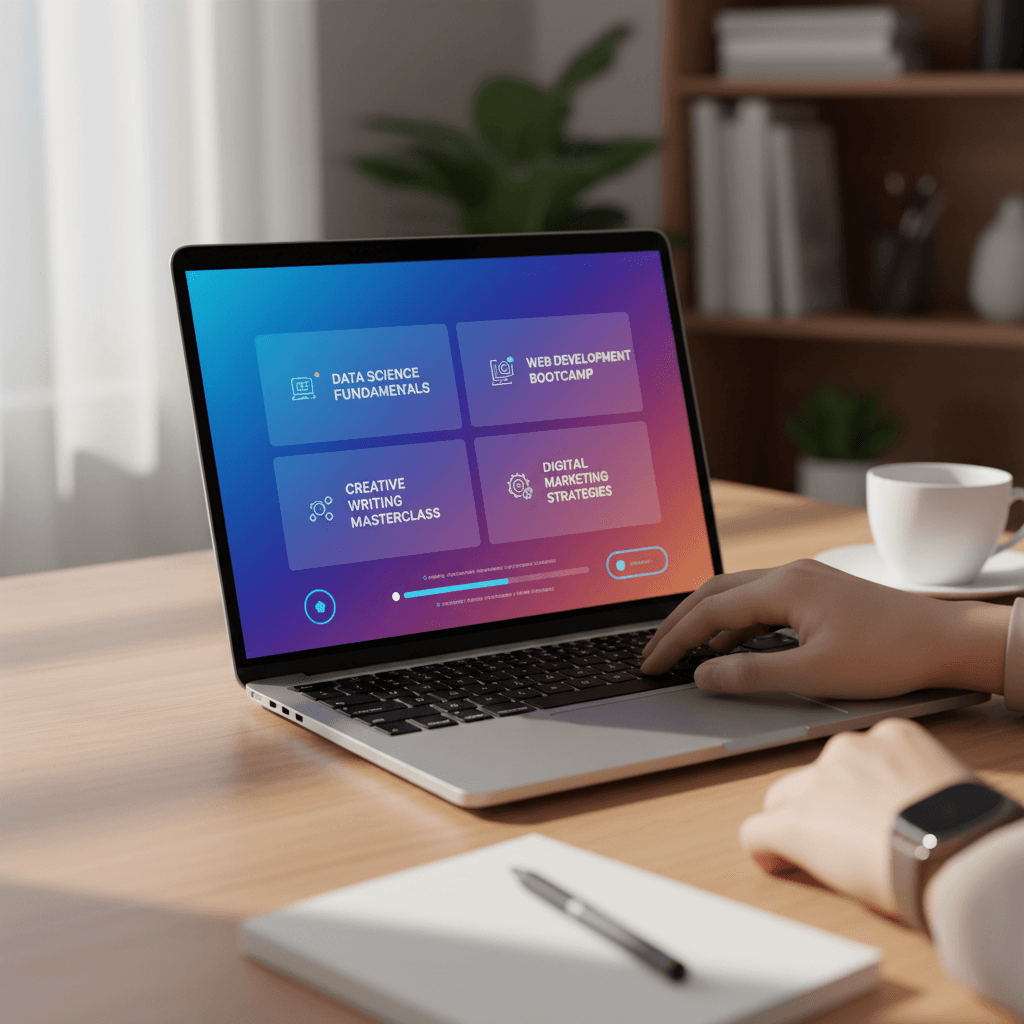 لوحة التحكم الخاصة بدورات كورسيرا بلس على شاشة الكمبيوتر