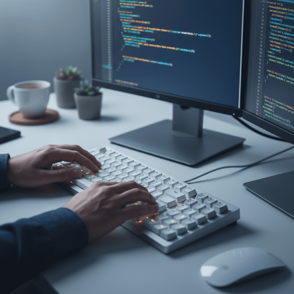 مطور يستخدم محرر Cursor AI للكتابة السريعة للكود