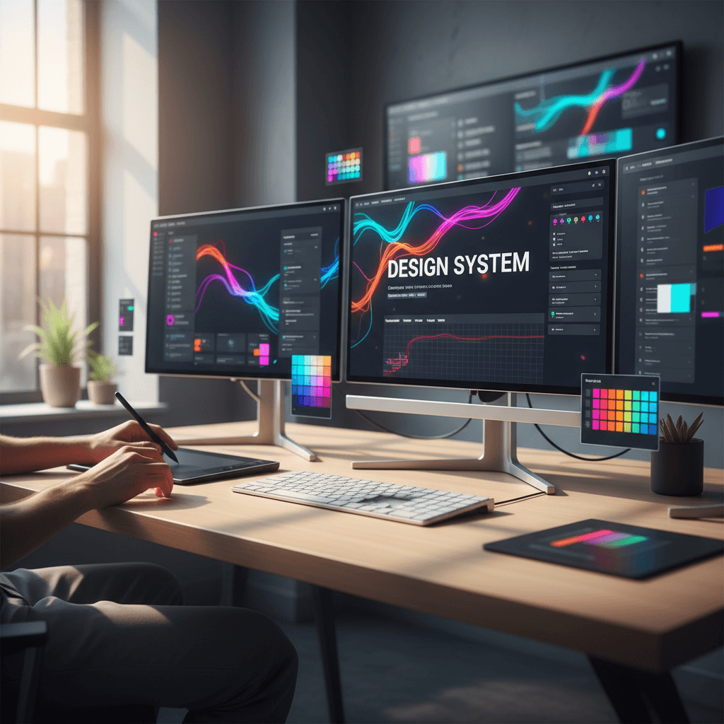 مصمم واجهات يعمل على فيجما برو