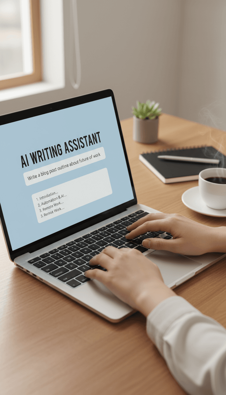 شخص يستخدم واجهة QuillBot على الكمبيوتر