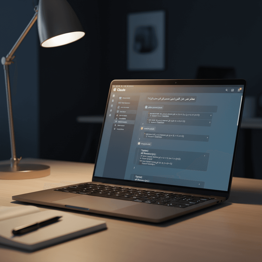 واجهة Claude AI على شاشة الكمبيوتر