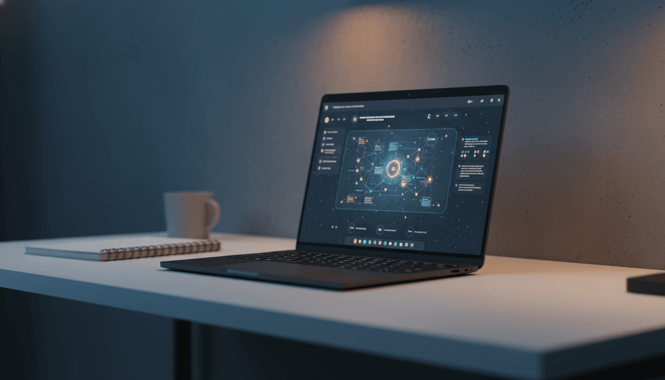 محترف يستخدم ChatGPT Plus على جهاز الحاسوب في بيئة عمل حديثة