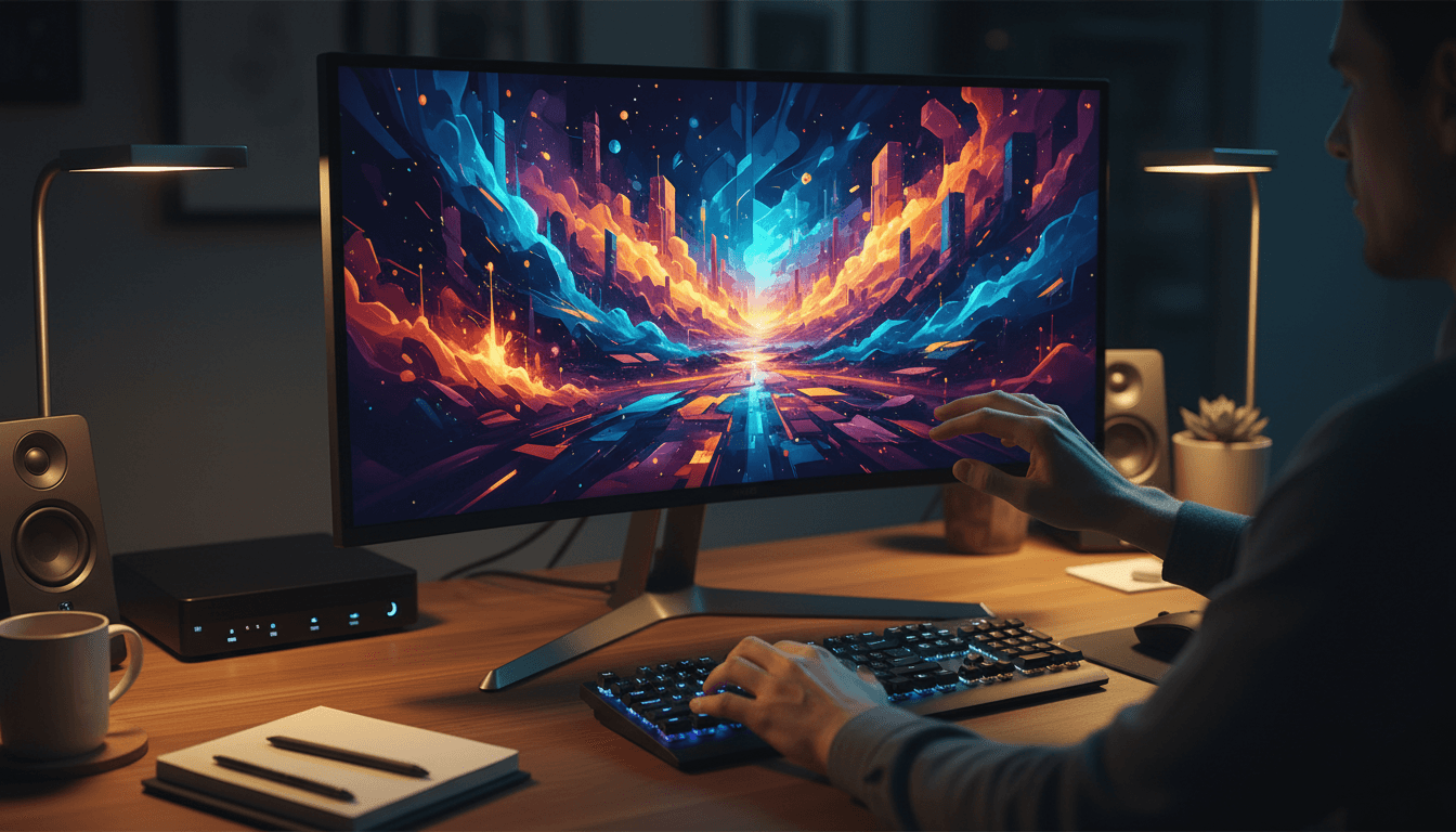 مصمم يعمل على منصة Leonardo AI لتوليد صور احترافية بالذكاء الاصطناعي