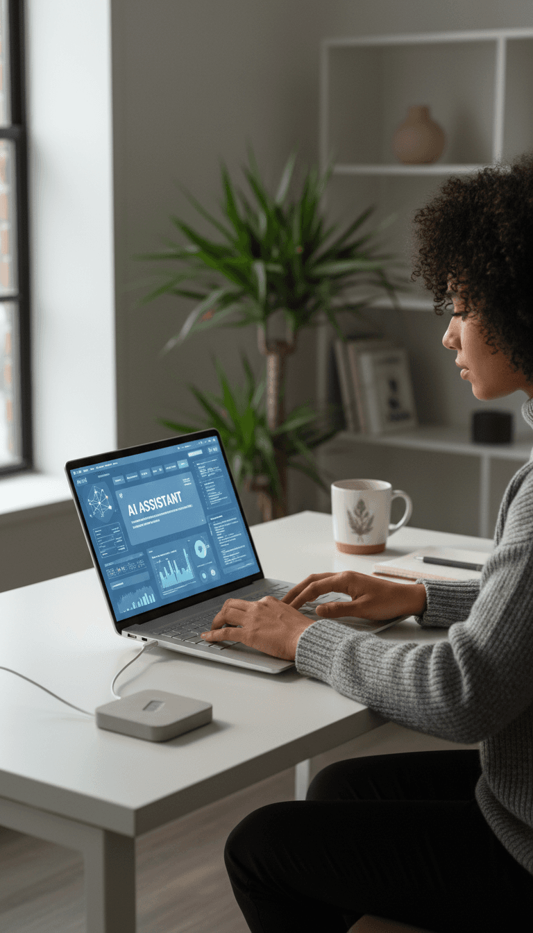 شخص يستخدم ChatGPT Plus على الكمبيوتر المحمول