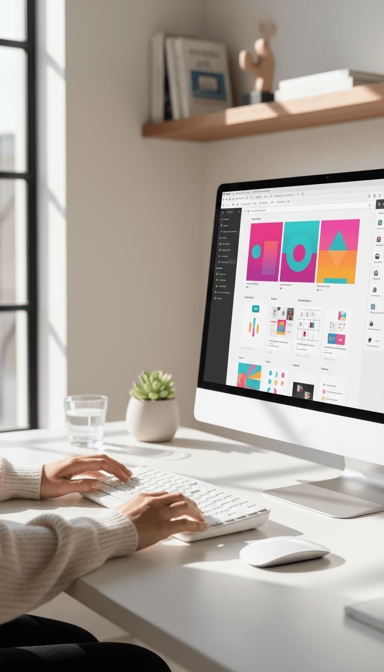 مصمم يعمل على منصة Canva Pro