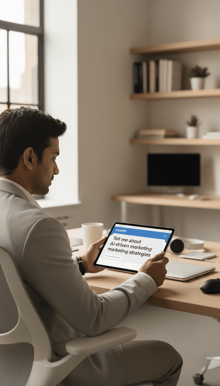 محترف يستخدم ChatGPT Plus على جهاز لوحي