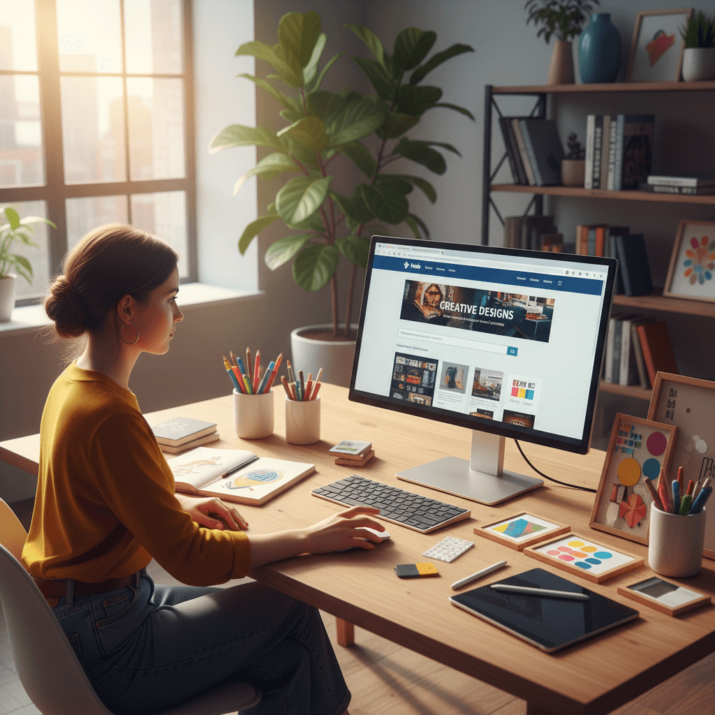 مصمم يعمل على اشتراك فريبيك بريميوم