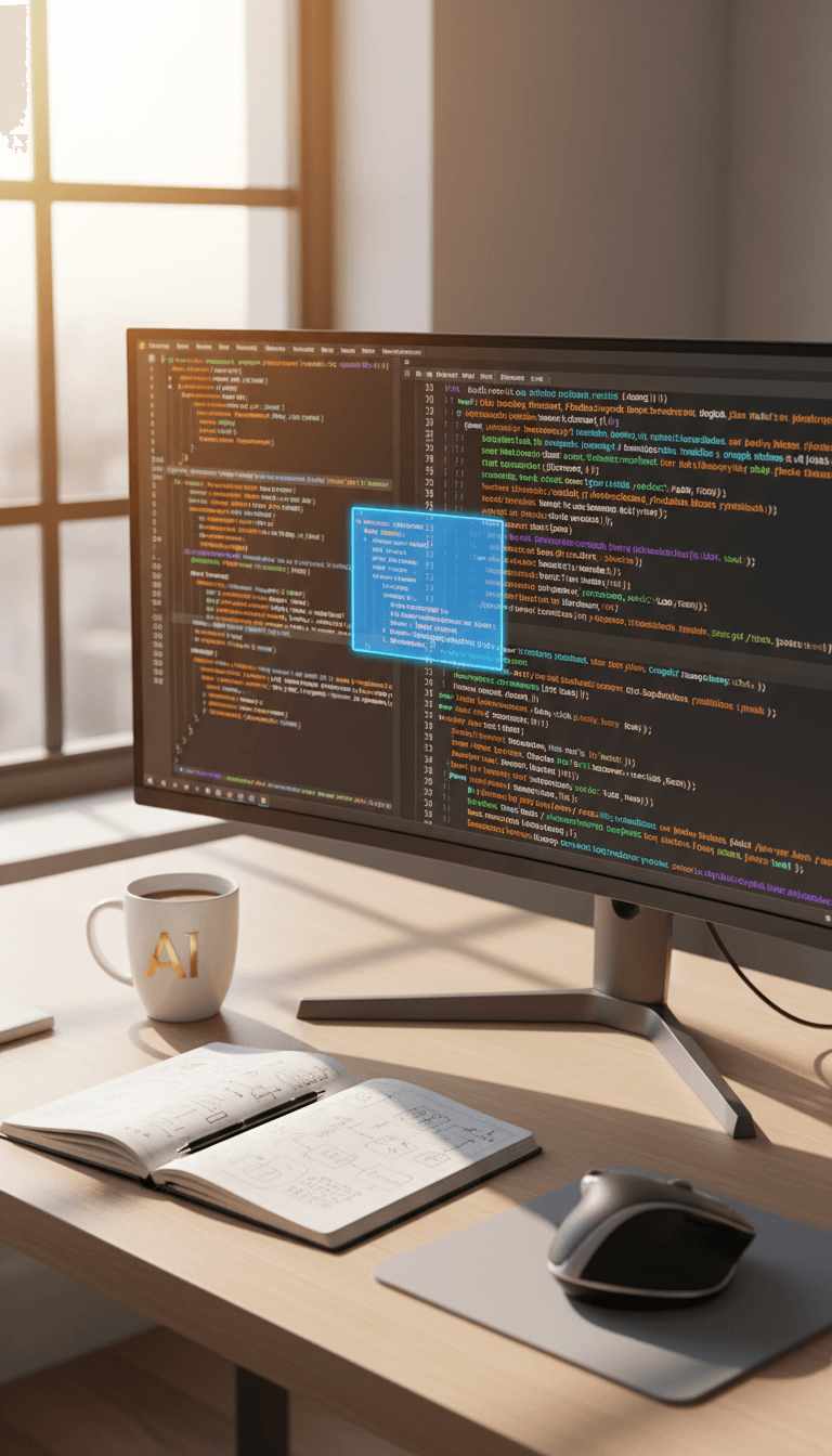 واجهة Cursor AI مع اقتراحات الكود الذكية